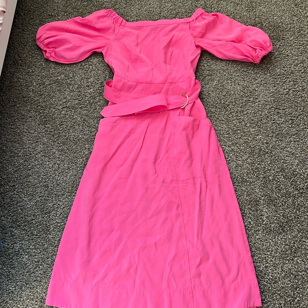 Prabal Gurung for JCPenney off shoulder carmine rose pink dress Size Small